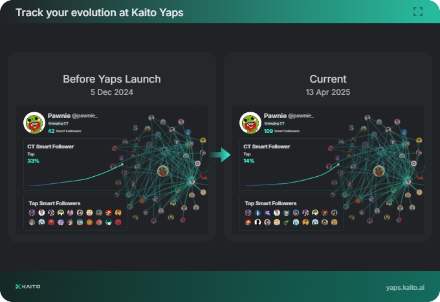 Kaito statistics showing growth
